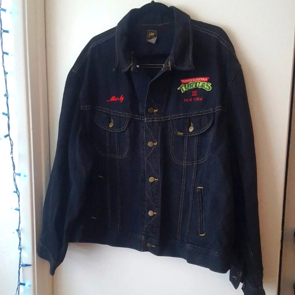 🌙RARE! VTG TMNT Film Crew Denim Embroidered Jacket - Picture 4 of 14